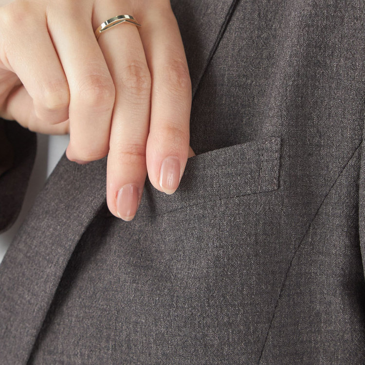 シルバーライン 【RELAX TAPERED 2】【春夏】 1釦パンツスーツ/ブラウン×シアサッカー/ウォッシャブル/※パンツ裾上げ済仕様 茶中間