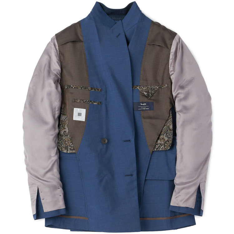 シルバーライン 【CLASSICO TAPERED】【春夏】6釦2掛けダブルスーツ 2タック/ネイビー/MARZOTTO/※裾上げ必要 青中間