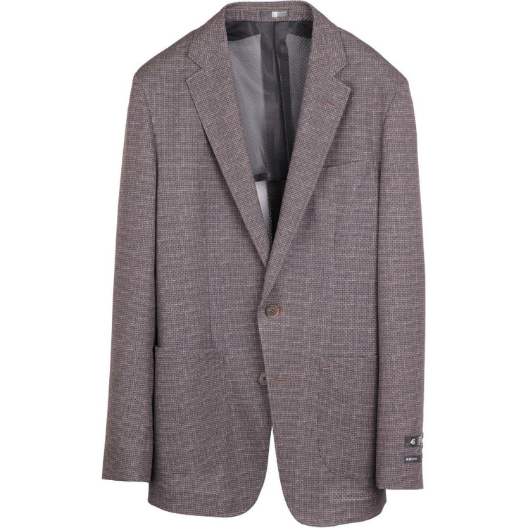 スーツセレクト 【WEB限定/OUTLET】【SLIM TAPERED】【春夏】2釦ジャケット/ブラウン×チェック/ウォッシャブル/パンチング加工/4S ブラウン系(茶)