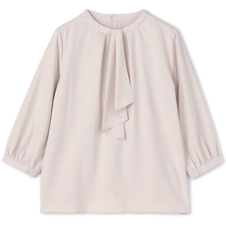 シルバーライン 【SILVER LINE/7分袖】タイ付き2WAYプルオーバー/ピンク/「ウォッシャブル可能」「2WAYストレッチ」「防シワ」「UV加工」「接触冷感」「透け軽減」 赤淡色