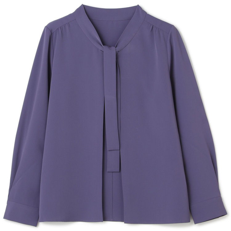 シルバーライン 【SL/長袖】ボウタイプルオーバー/パープル/「ウォッシャブル」「ストレッチ」「防シワ」「UV加工」「静電気防止」 紫淡色