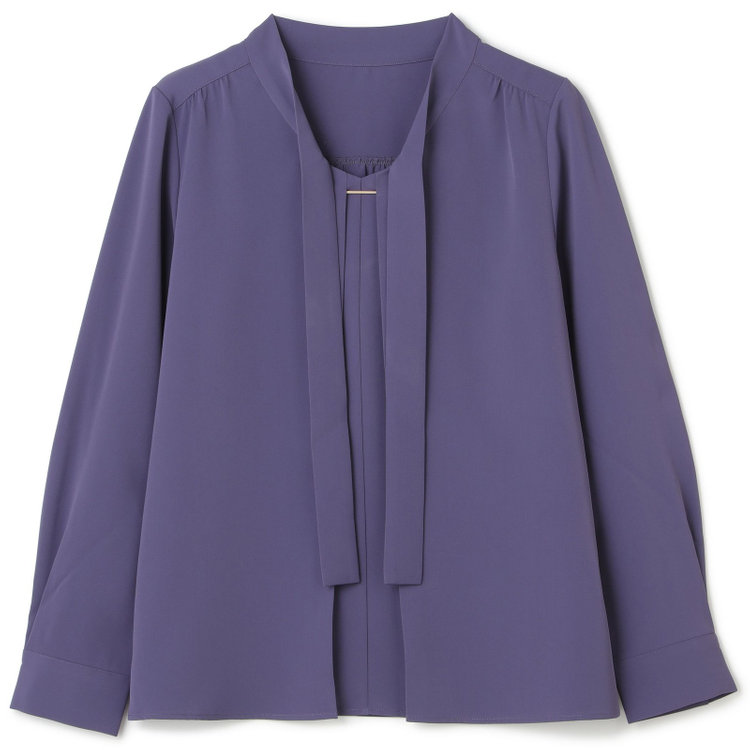 シルバーライン 【SL/長袖】ボウタイプルオーバー/パープル/「ウォッシャブル」「ストレッチ」「防シワ」「UV加工」「静電気防止」 紫淡色