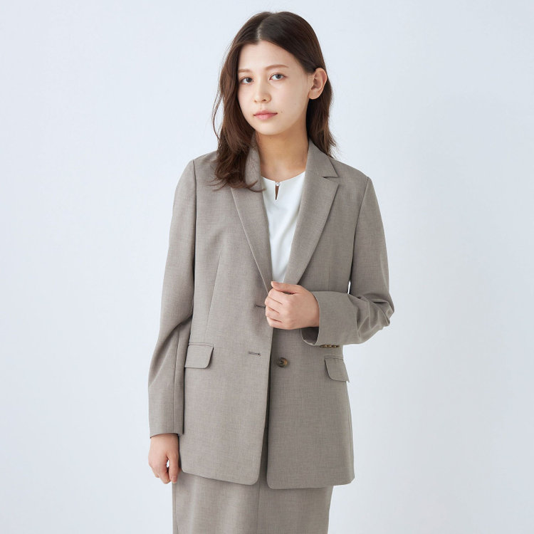 シルバーライン 【SL】【年間】2釦シングルスカートスーツ/グレー/ウォッシャブル/Naturemier グレー中間