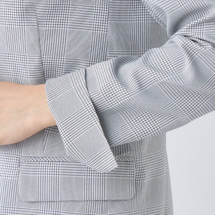 シルバーライン 【SL】【年間】1釦ジャケット/グレー×チェック/ウォッシャブル グレー中間