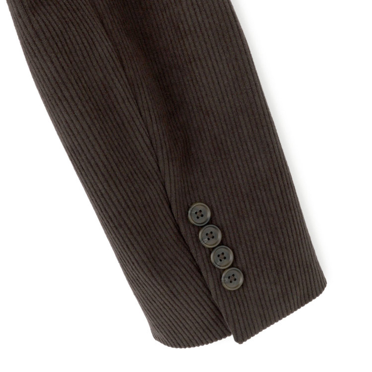 シルバーライン 【CLASSICO TAPERED】【秋冬】2釦ジャケット/ブラウン×コーデュロイ/パッチポケット/4S SUSTAINABILITY&ECOLOGY FABRIC 茶濃色