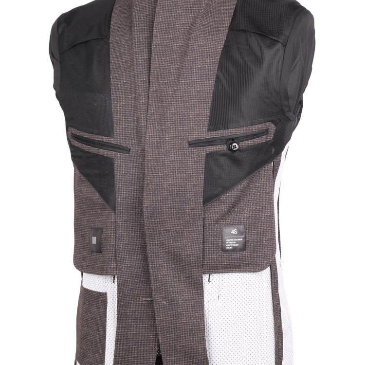 スーツセレクト 【WEB限定/OUTLET】【SLIM TAPERED】【春夏】2釦ジャケット/ブラウン×チェック/ウォッシャブル/パンチング加工/4S ブラウン系(茶)