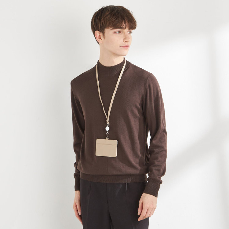 スーツセレクト 【RBC】【秋冬】ウールモックネックニットセーター/ブラウン/ZEGNA BARUFFA/マシンウォッシャブル 茶中間