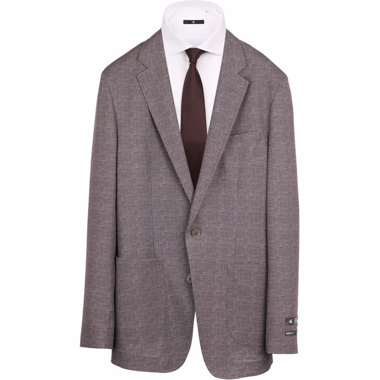 スーツセレクト 【WEB限定/OUTLET】【SLIM TAPERED】【春夏】2釦ジャケット/ブラウン×チェック/ウォッシャブル/パンチング加工/4S ブラウン系(茶)