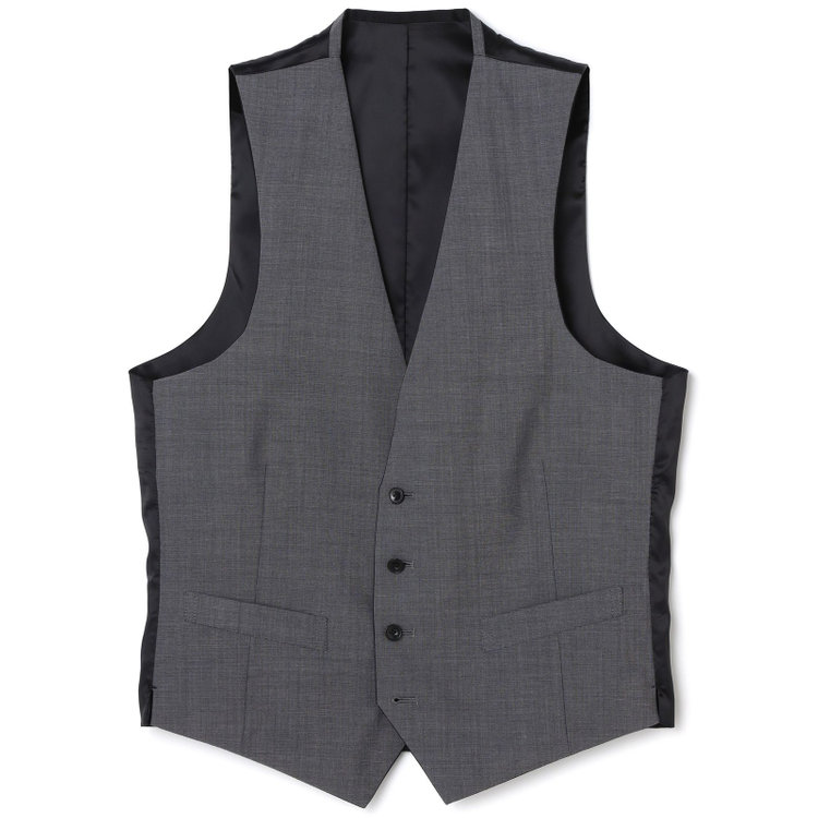 ブラックライン 【年間】【結婚式・セレモニー・イベント対応可】リバーシブルジレ（ベスト）/ブラック＆グレー 黒