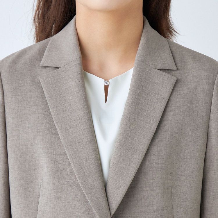 シルバーライン 【SL】【年間】2釦シングルスカートスーツ/グレー/ウォッシャブル/Naturemier グレー中間