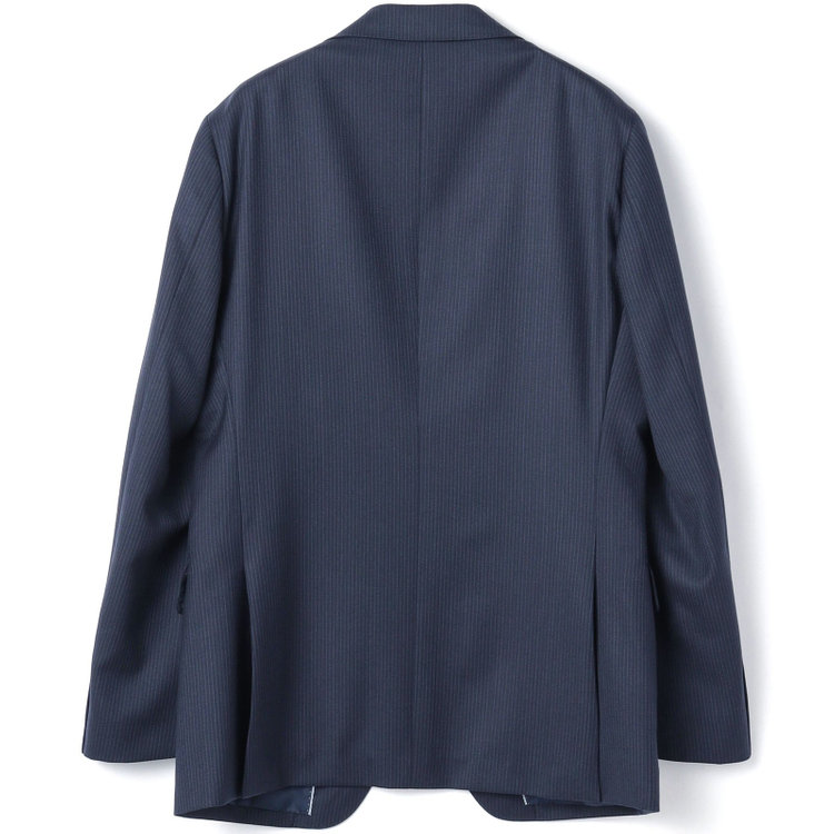 SUIT SELECT　アウトレット 【WEB限定/OUTLET/汚れ・キズ等有】【CLASSICO TAPERED】【秋冬】2釦シングルスーツ 1タック/ネイビー×ストライプ/super extra fine merino wool Raymond/※裾上げ必要 紺中間