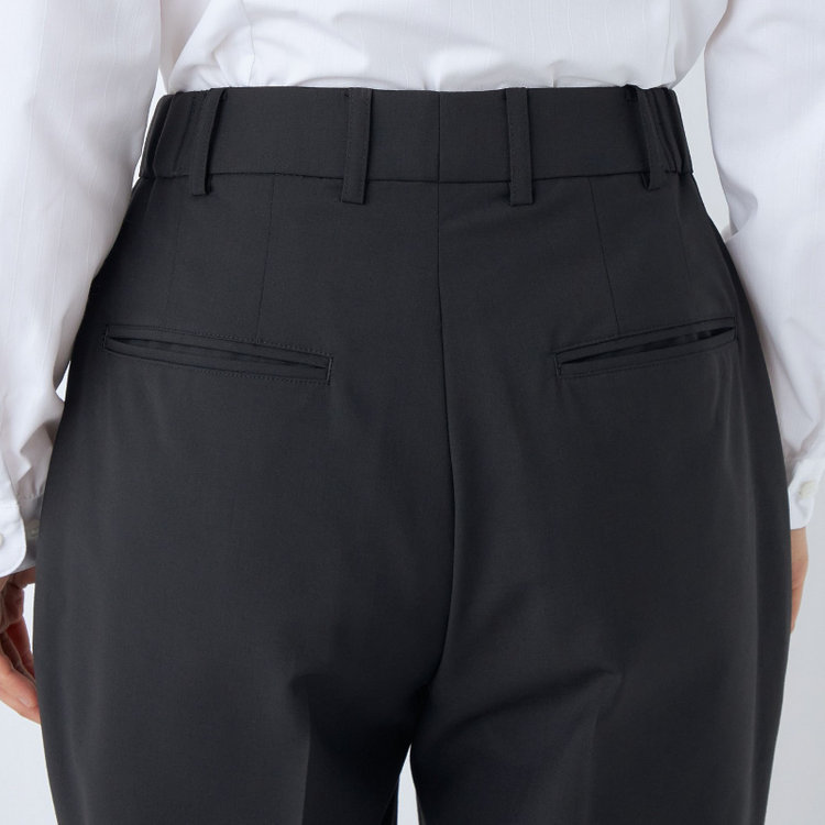 ブラックライン 【SUIT SELECT×Samantha Thavasa】【年間】ストレートパンツ/究極のブラック/4S/マシンウォシャブル/※裾上げ必要 黒