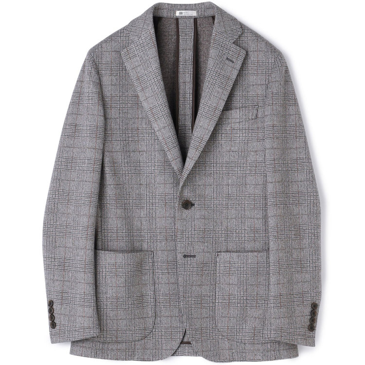 シルバーライン 【5DAYS CLOSET】【RBC】【秋冬】2釦ジャケット/ブラウン×チェック/パッチポケット 茶中間