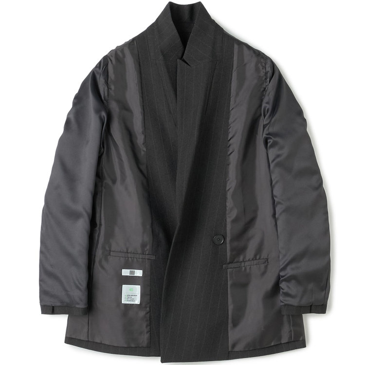 シルバーライン 【SILVER LINE】【秋冬】4釦1掛ダブル パンツスーツ/ブラック×ストライプ/ウォッシャブル/ウエストシャーリング/4S SUSTAINABILITY&ECOLOGY FABRIC/※パンツ裾上げ済仕様 黒