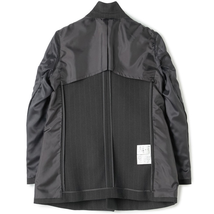 シルバーライン 【SILVER LINE】【秋冬】4釦1掛ダブル パンツスーツ/ブラック×ストライプ/ウォッシャブル/ウエストシャーリング/4S SUSTAINABILITY&ECOLOGY FABRIC/※パンツ裾上げ済仕様 黒