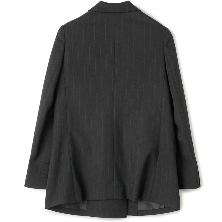 シルバーライン 【SILVER LINE】【秋冬】4釦1掛ダブル パンツスーツ/ブラック×ストライプ/ウォッシャブル/ウエストシャーリング/4S SUSTAINABILITY&ECOLOGY FABRIC/※パンツ裾上げ済仕様 黒