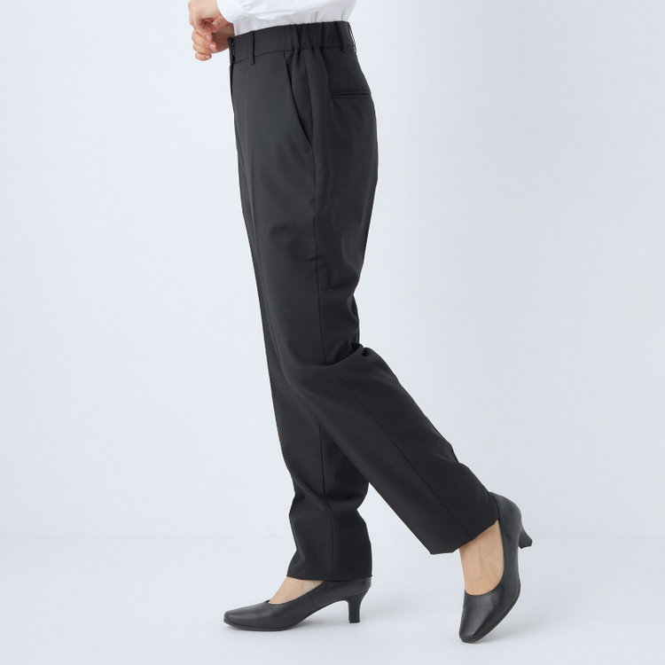 ブラックライン 【SUIT SELECT×Samantha Thavasa】【年間】ストレートパンツ/究極のブラック/4S/マシンウォシャブル/※裾上げ必要 黒