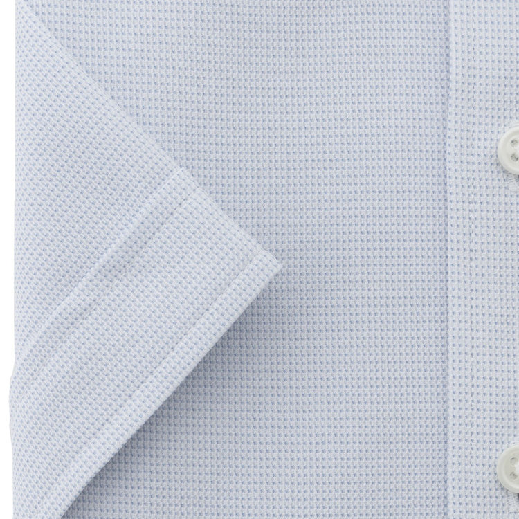 ブラックライン 【発送在庫あり】【BLACK LINE/半袖】【スーパーノンアイロン】ボタンダウンドレスワイシャツ/サックス＆ホワイト×ドビー/SUPER NON IRON 4S SUSTAINABLE/Oil guard 青淡色