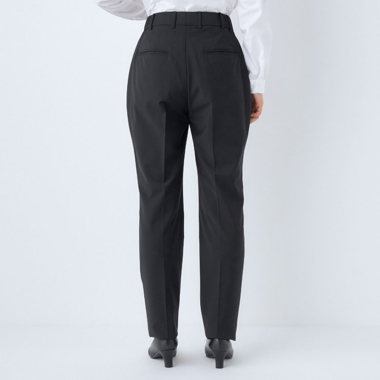 ブラックライン 【SUIT SELECT×Samantha Thavasa】【年間】ストレートパンツ/究極のブラック/4S/マシンウォシャブル/※裾上げ必要 黒