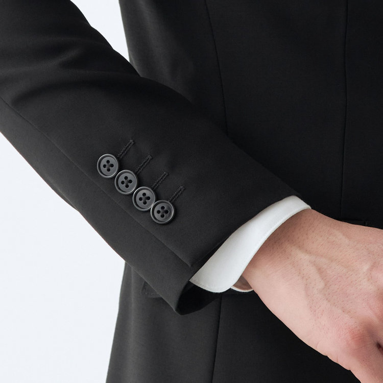 ブラックライン 【NEW-X】【年間】【フォーマル対応可】 2釦シングルスーツ 0タック/ブラック×ソリッド/LIMITED EDITION/Premium Black/※裾上げ必要 黒