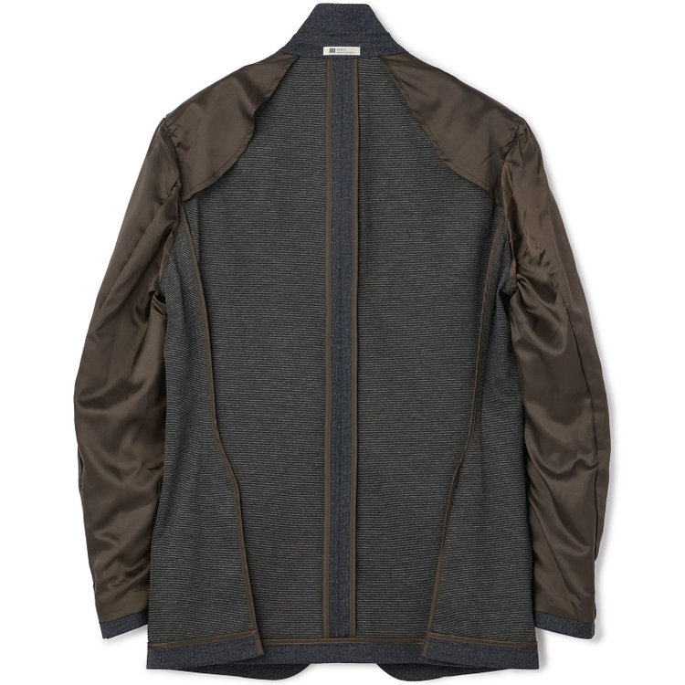 シルバーライン 【5DAYS CLOSET】【RBC】【秋冬】2釦ジャケット セットアップ対応 /ネイビー×カルゼ調ジャージ生地×プリントデニム /ウォッシャブル /パッチポケット 紺濃色