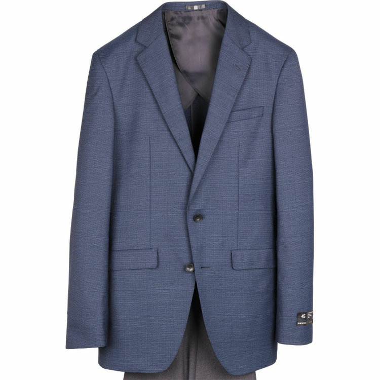 スーツセレクト 【WEB限定/OUTLET】【SLIM TAPERED_2】【秋冬】コーディネートパンツ付き/2釦シングルスーツ 0タック/ネイビー×ウィンドペン+グレーソリッドパンツ/4S ネイビー系(紺)