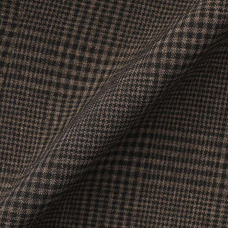 ブラックライン 【SLIM TAPERED_2】【春夏】2釦シングルスリーピーススーツ 0タック/ブラウン×チェック/ウエストシャーリング/4S SUSTAINABILITY&ECOLOGY FABRIC/※パンツ裾上げ済仕様 茶濃色