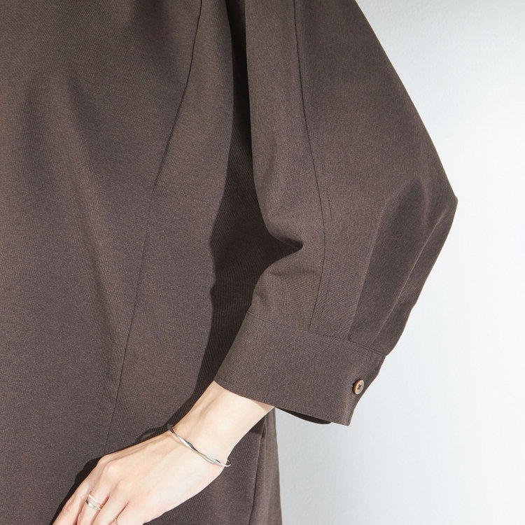 ブラックライン 【BL/七分袖】【春夏】ドルマンスリーブシャツ/ブラウン/ジャージー素材 茶中間