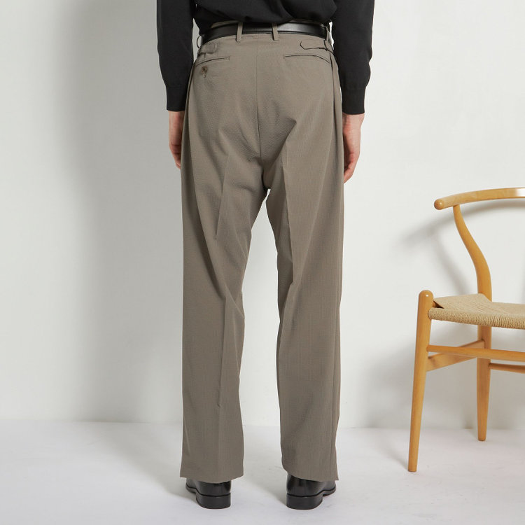 シルバーライン 【RBC】【春夏】2タックパンツ/グレージュ×サッカー/サイド尾錠/4S AIR/※裾上げ必要 茶淡色