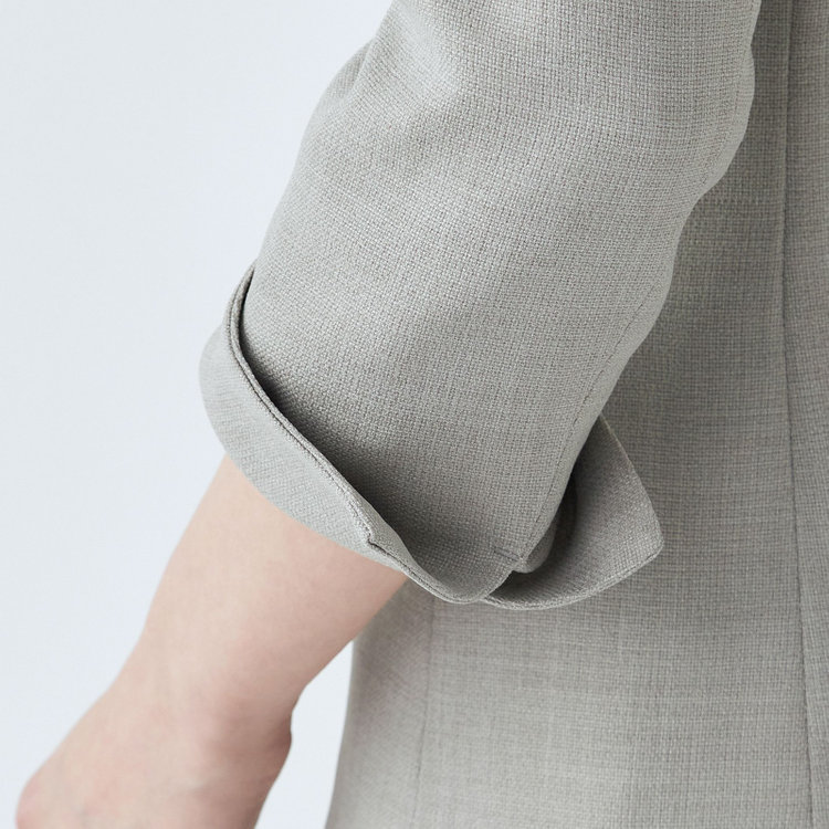 ブラックライン 【SL】【春夏】ノーカラー七分袖ジャケット/グレー/ウォッシャブル グレー系(灰)