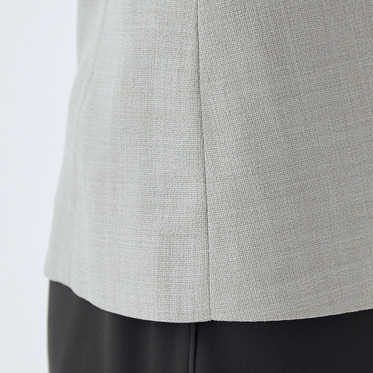 ブラックライン 【SL】【春夏】ノーカラー七分袖ジャケット/グレー/ウォッシャブル グレー系(灰)