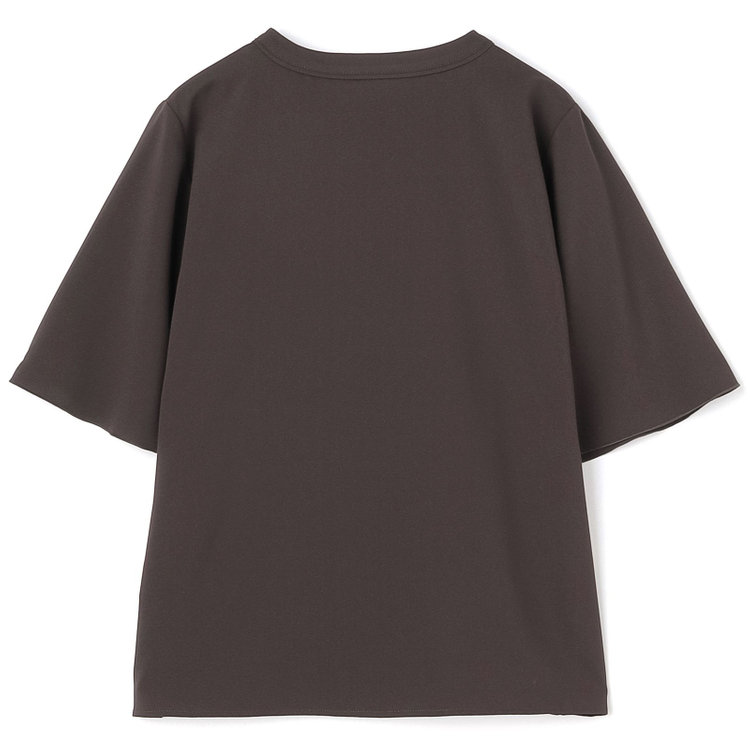 シルバーライン 【SILVER LINE/5分袖】配色スキッパー前開き メタルボタン/ブラウン/「ウォッシャブル」「ストレッチ」「防シワ」「UV加工」「接触冷感」 茶中間