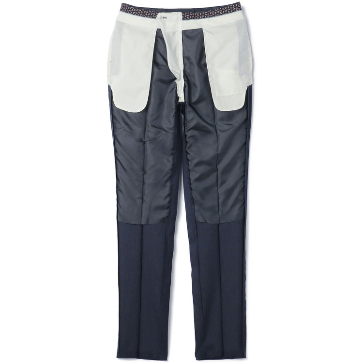 SUIT SELECT　アウトレット 【WEB限定/OUTLET/汚れ・キズ等有】【CLASSICO TAPERED】【秋冬】2釦シングルスーツ 1タック/ネイビー×ストライプ/super extra fine merino wool Raymond/※裾上げ必要 紺中間