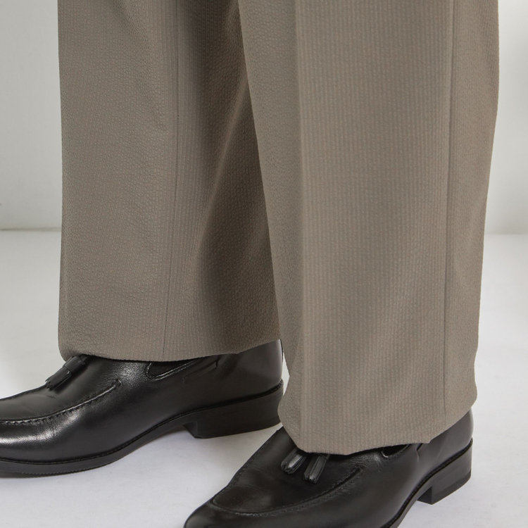 シルバーライン 【RBC】【春夏】2タックパンツ/グレージュ×サッカー/サイド尾錠/4S AIR/※裾上げ必要 茶淡色