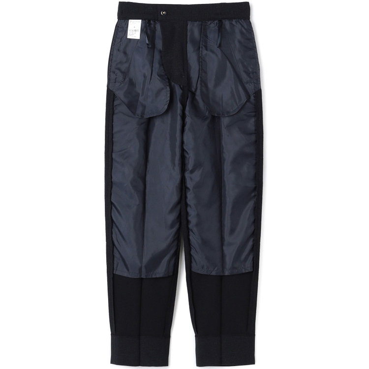 シルバーライン 【SL】【秋冬】1釦シングルパンツスーツ/ネイビー×ドビー/パンツウエストシャーリング/ウォッシャブル/※パンツ裾上げ済仕様 紺濃色