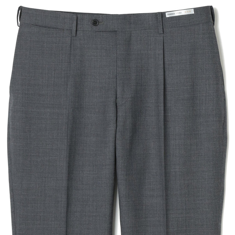 シルバーライン 【CLASSICO TAPERED】【春夏】1タックテーパードパンツ/グレー/ウエストムーブ/※裾上げ必要 グレー中間