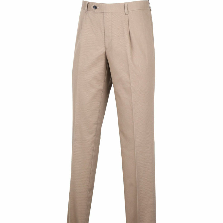 スーツセレクト 【WEB限定/OUTLET】【CLASSICO TAPERED】【秋冬】コットンブレンド 1タックテーパードパンツ/ライトブラウン ブラウン系(茶)