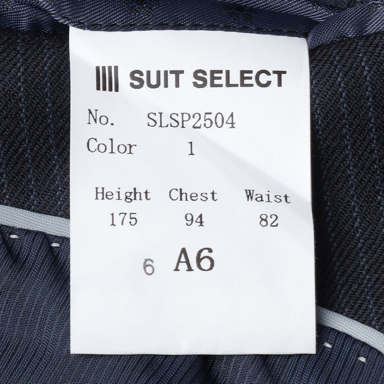 SUIT SELECT　アウトレット 【WEB限定/OUTLET/汚れ・キズ等有】【CLASSICO TAPERED】【秋冬】2釦シングルスーツ 1タック/ネイビー×ストライプ/super extra fine merino wool Raymond/※裾上げ必要 紺中間