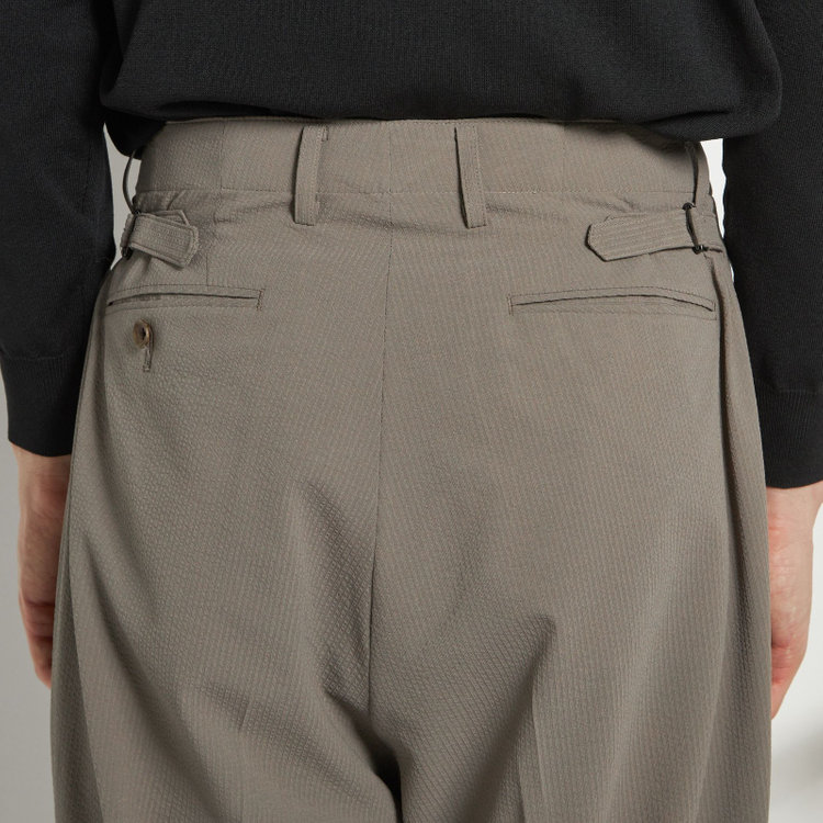 シルバーライン 【RBC】【春夏】2タックパンツ/グレージュ×サッカー/サイド尾錠/4S AIR/※裾上げ必要 茶淡色