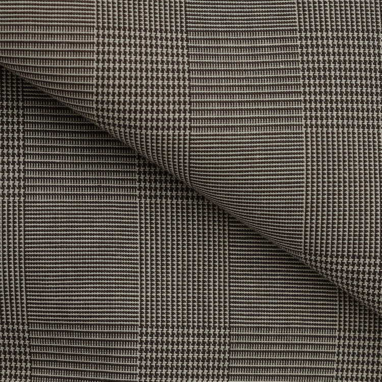 シルバーライン 【発送在庫あり】【SILVER LINE】【形態安定】ワイドカラーワイシャツ/ブラウン×チェック 茶中間