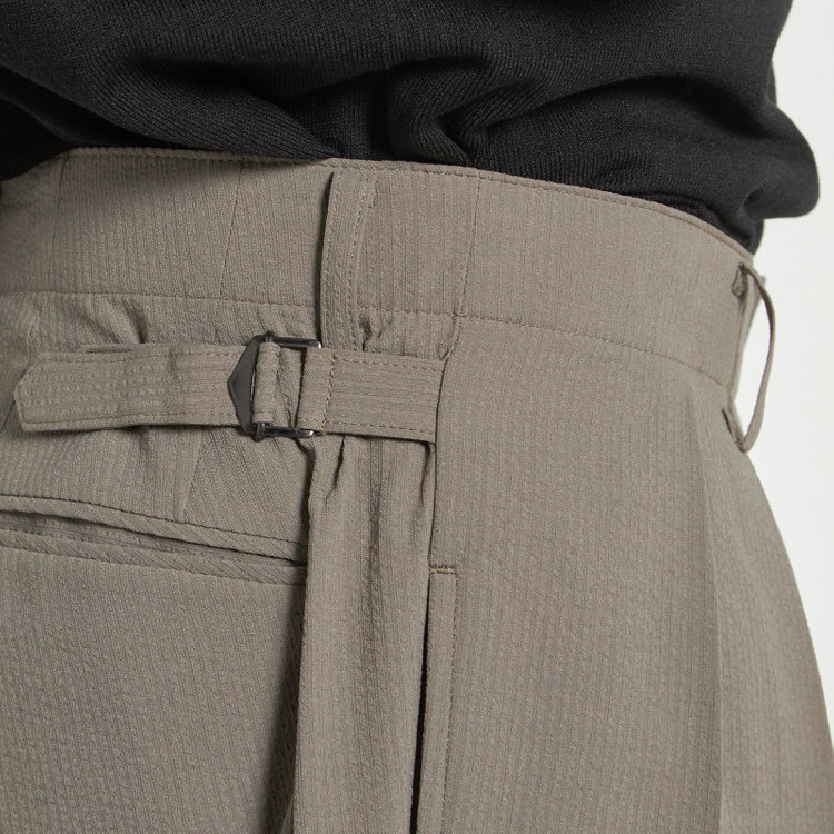 シルバーライン 【RBC】【春夏】2タックパンツ/グレージュ×サッカー/サイド尾錠/4S AIR/※裾上げ必要 茶淡色