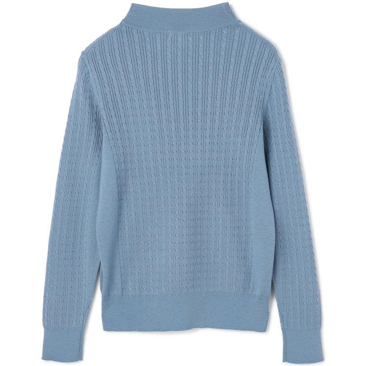 シルバーライン 【SL】【秋冬】 ハイネック ニットセーター/ブルー/マシンウォッシャブル 青淡色