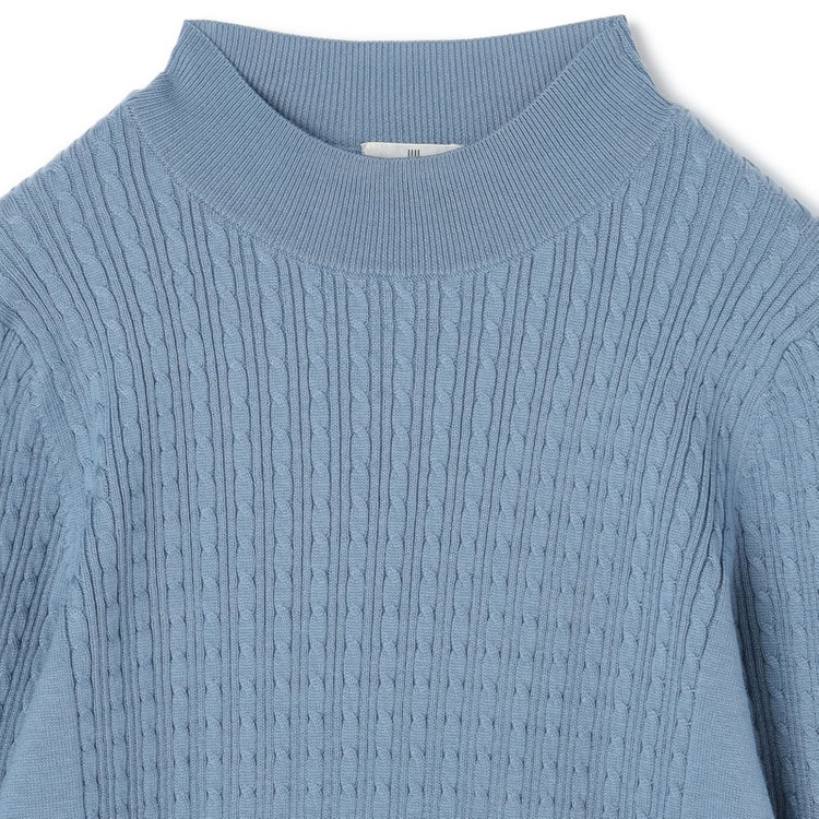 シルバーライン 【SL】【秋冬】 ハイネック ニットセーター/ブルー/マシンウォッシャブル 青淡色