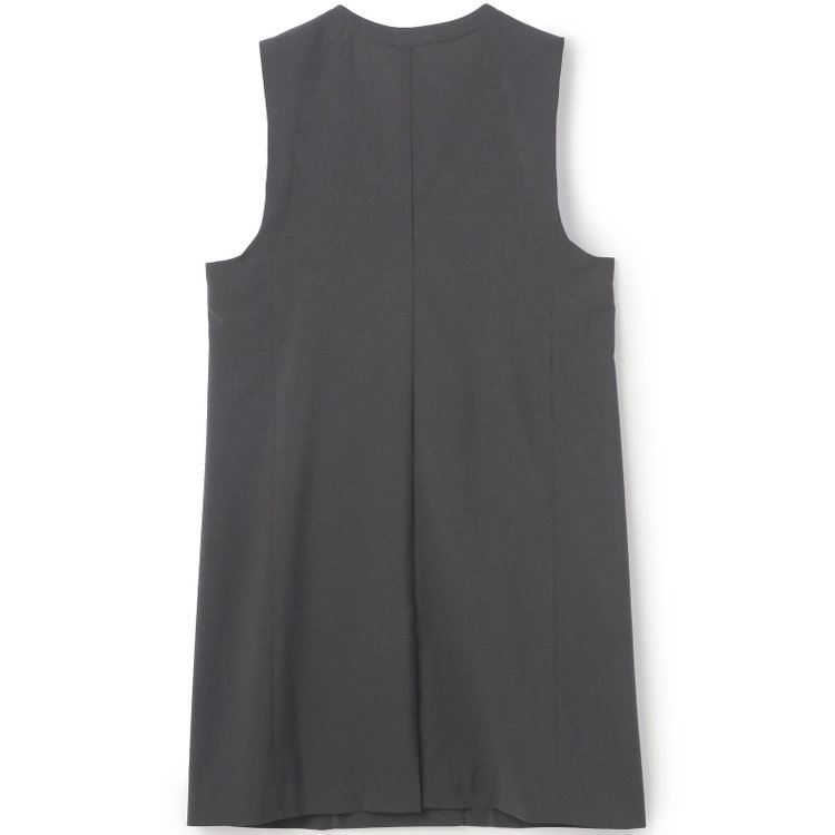 シルバーライン 【SL】【年間】ノーカラーダブル釦ジレ/ダークグレー/4S グレー中間