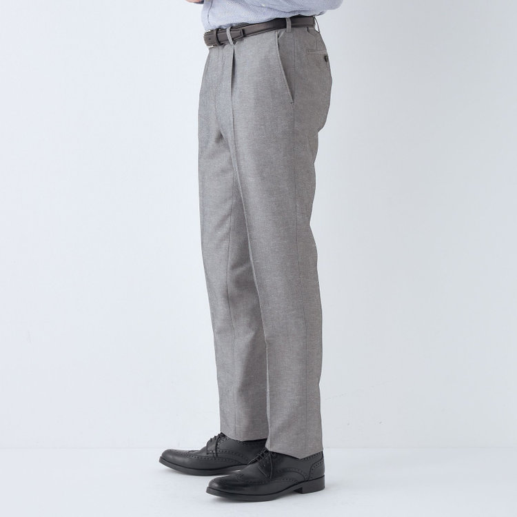 シルバーライン 【CLASSICO TAPERED】【春夏】 1タックテーパードパンツ/グレー/ウエストムーブ/※裾上げ済み仕様 グレー中間