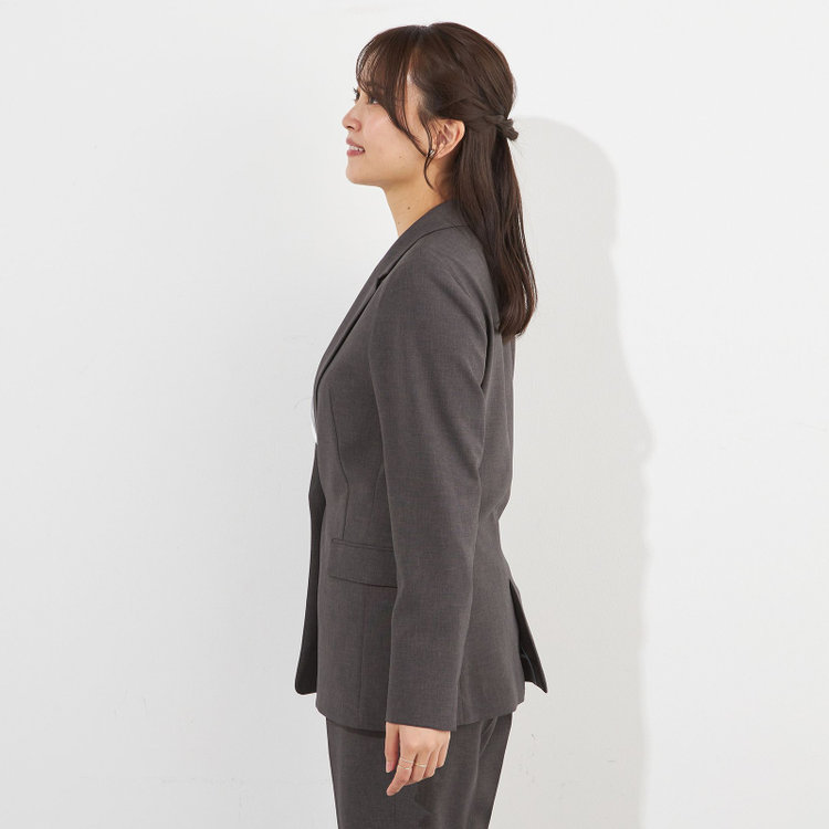 シルバーライン 【SILVER LINE】【年間】1釦シングルパンツスーツ/グレー/ウォッシャブル/Naturemier/4S SUSTAINABILITY&ECOLOGY FABRIC/※パンツ裾上げ済仕様 グレー中間
