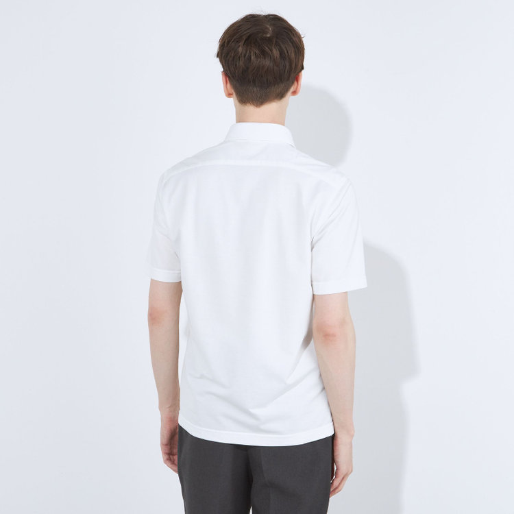 シルバーライン 【RBC/五分袖】ボタンダウンビズポロシャツ プルオーバータイプ/ホワイト/4S コットンブレンド 白