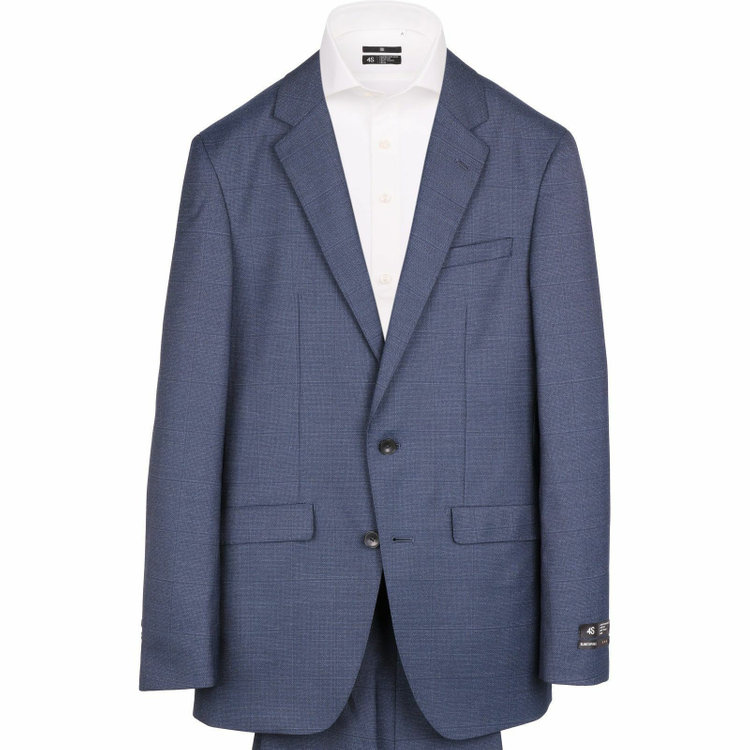スーツセレクト 【WEB限定/OUTLET】【SLIM TAPERED_2】【秋冬】コーディネートパンツ付き/2釦シングルスーツ 0タック/ネイビー×ウィンドペン+グレーソリッドパンツ/4S ネイビー系(紺)
