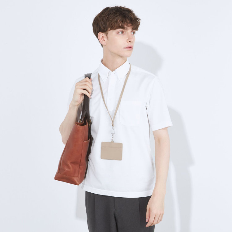 シルバーライン 【RBC/五分袖】ボタンダウンビズポロシャツ プルオーバータイプ/ホワイト/4S コットンブレンド 白