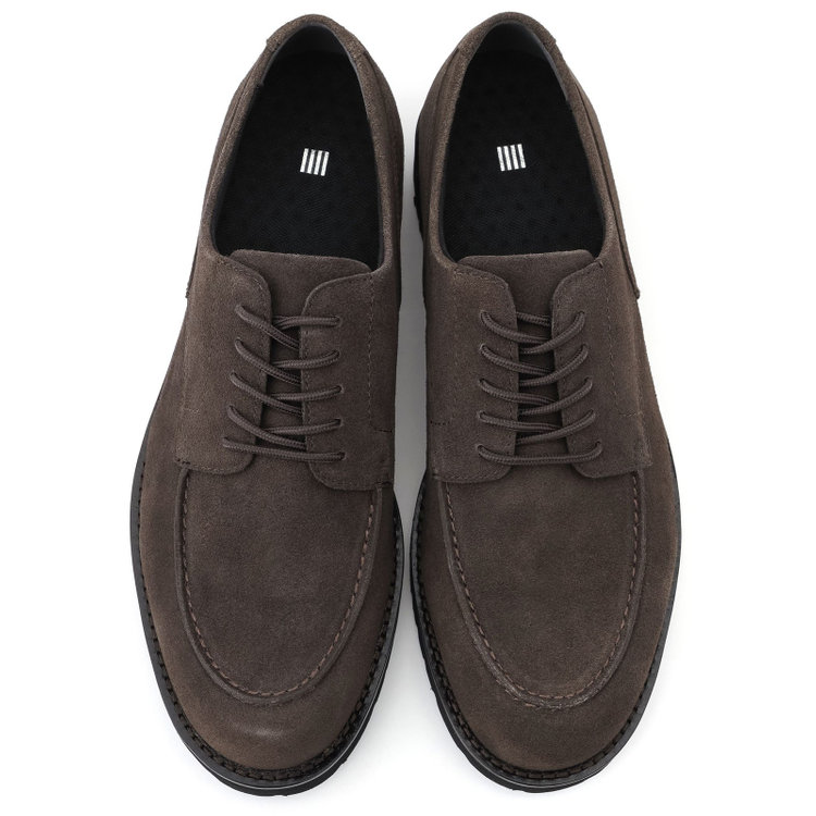 スーツセレクト スエードUチップドレスシューズ/ブラウン/セメント製法 茶濃色